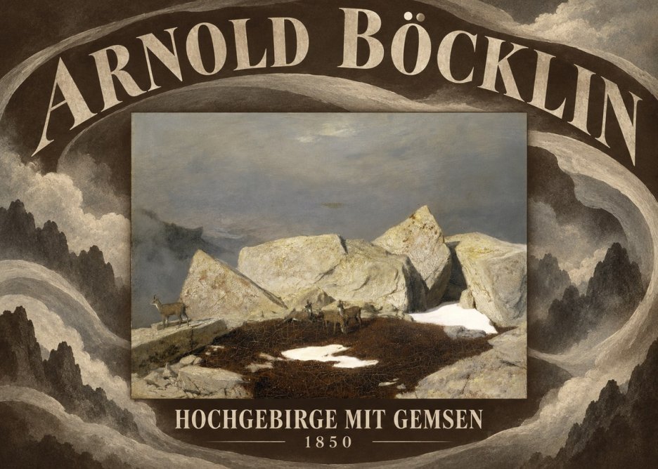 Arnold Böcklin Hochgebirge Mit Gemsen No6 - Póster