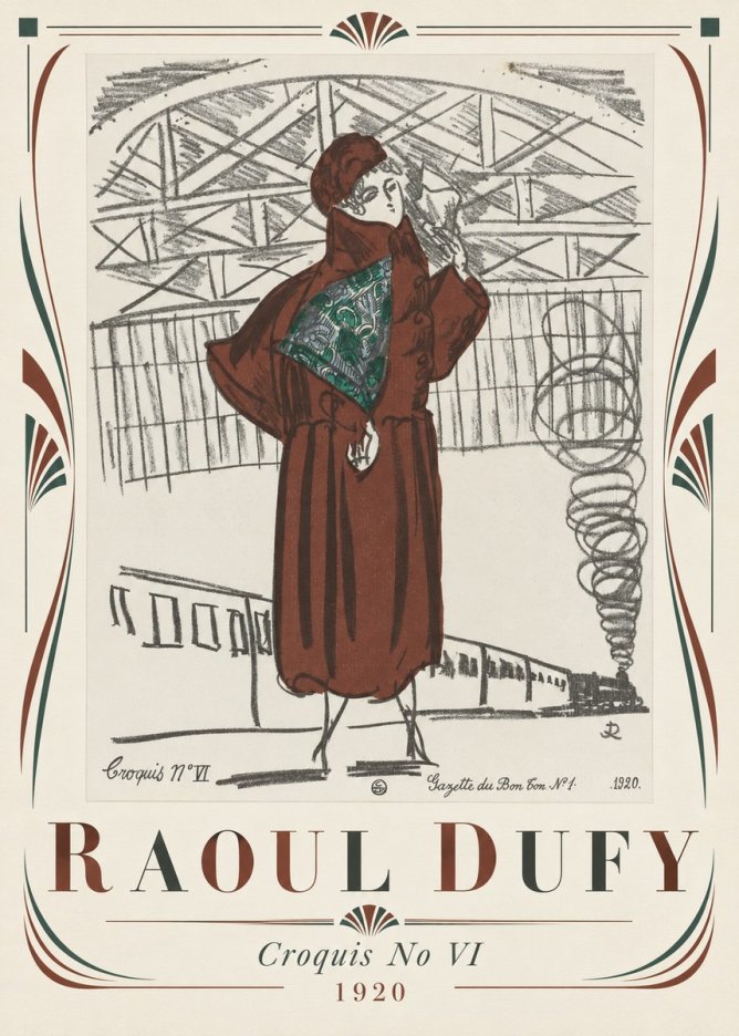 Raoul Dufy Croquis No Vi No4 - Póster