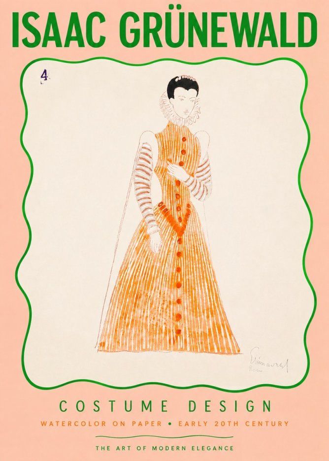 Isaac Grünewald Costume Design VII No3 - Póster