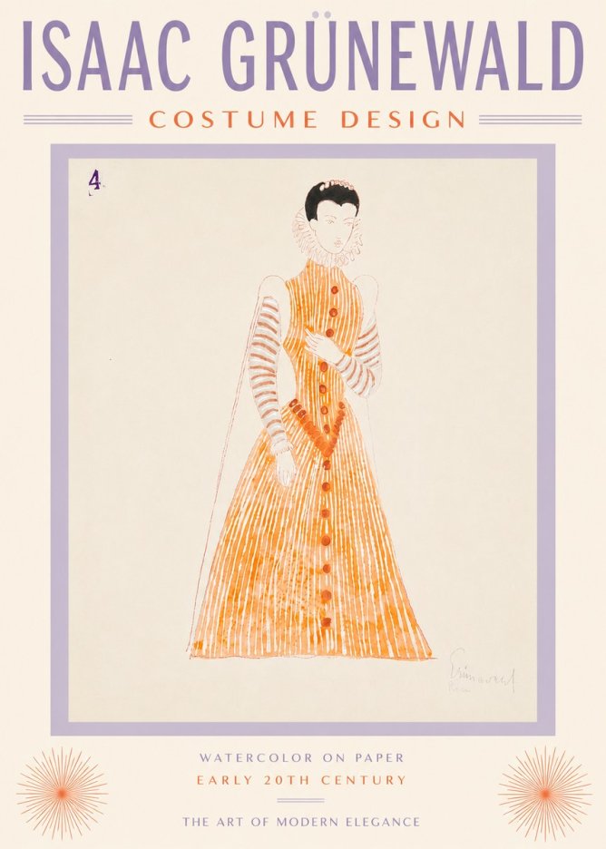 Isaac Grünewald Costume Design VII No5 - Póster