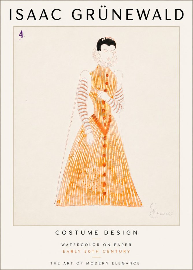 Isaac Grünewald Costume Design VII No6 - Póster