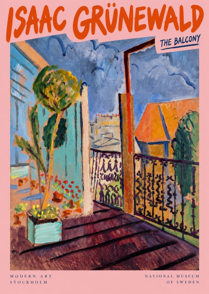Isaac Grünewald The Balcony No2 - Póster