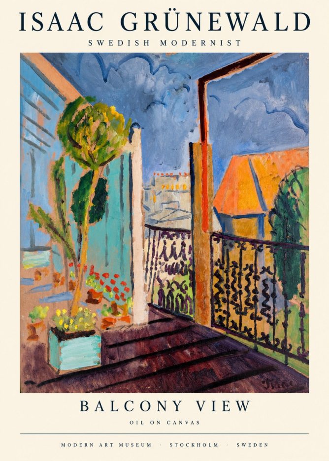 Isaac Grünewald The Balcony No3 - Póster