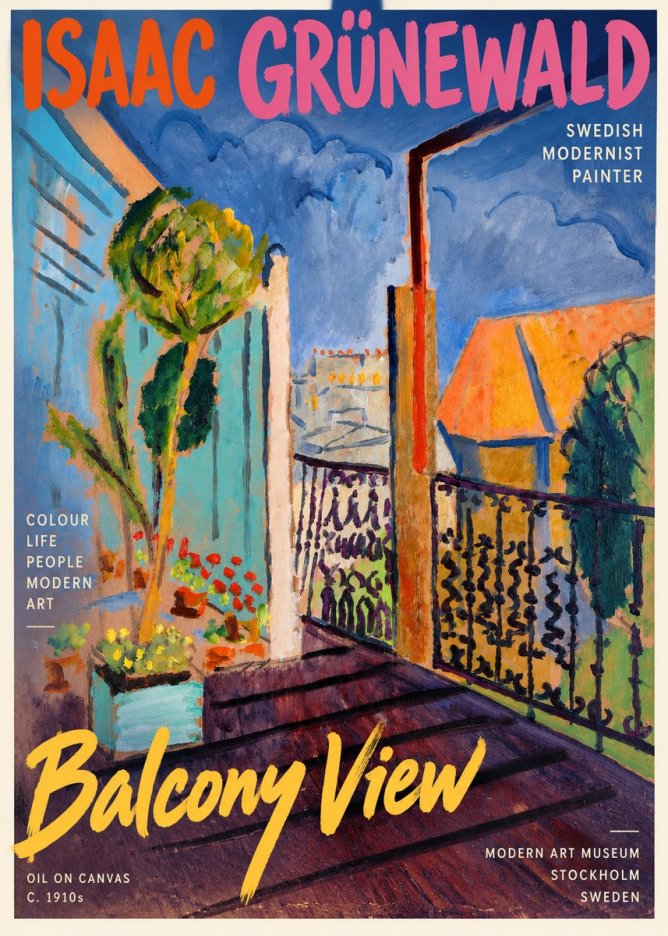 Isaac Grünewald The Balcony No4 - Póster