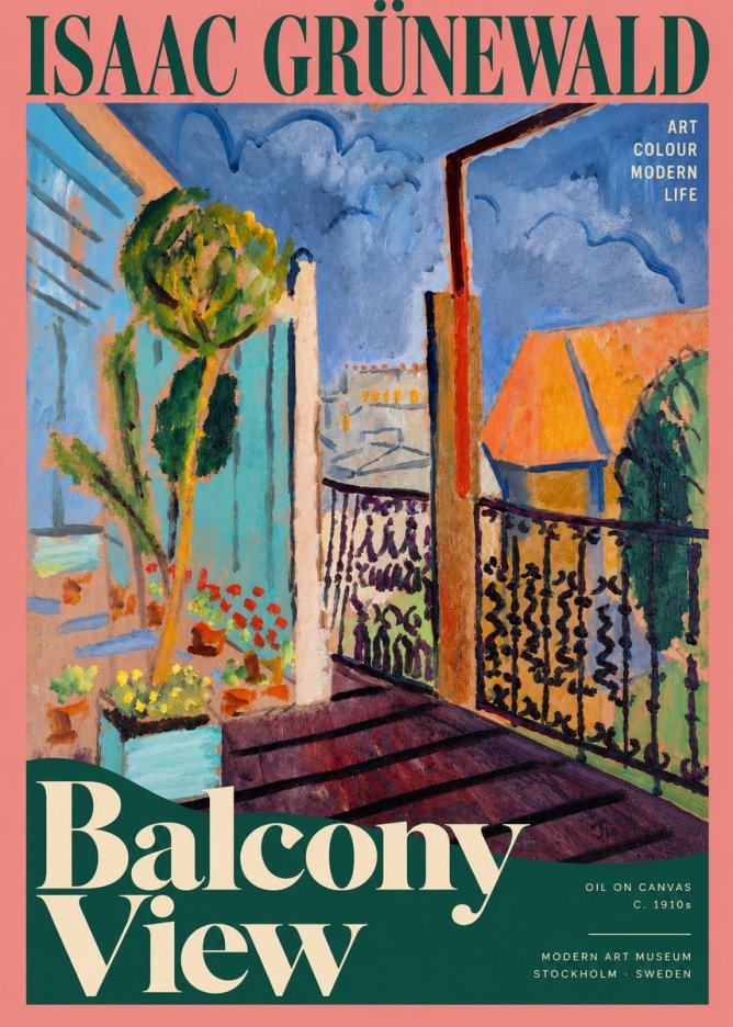 Isaac Grünewald The Balcony No5 - Póster