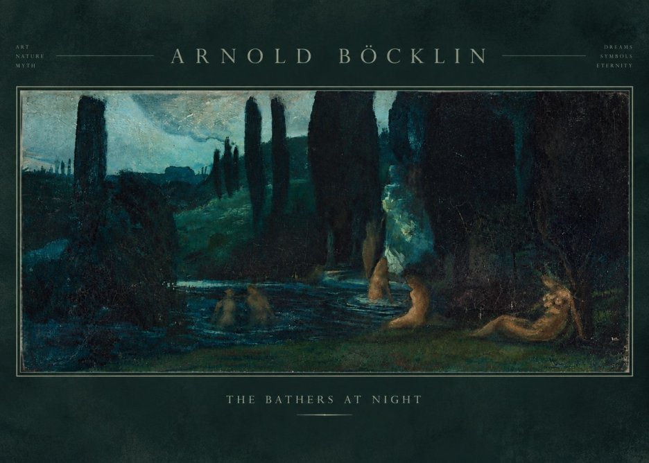 Arnold Böcklin The Bathers at Night No5 - Póster