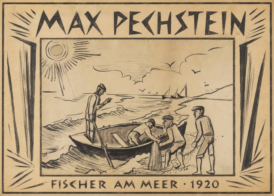 Max Pechstein Fischer Am Meer - 1920 No1 - Póster