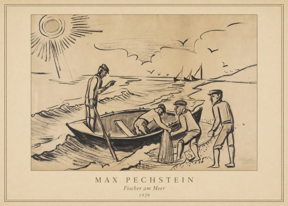 Max Pechstein Fischer Am Meer - 1920 No4 - Póster