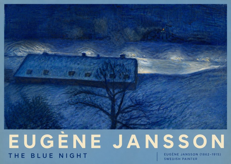 Eugène Jansson The Blue Night No3 - Póster