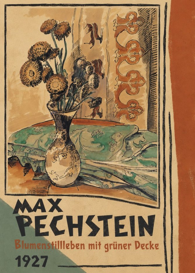 Max Pechstein Blumenstillleben Mit Grüner Decke No2 - Póster