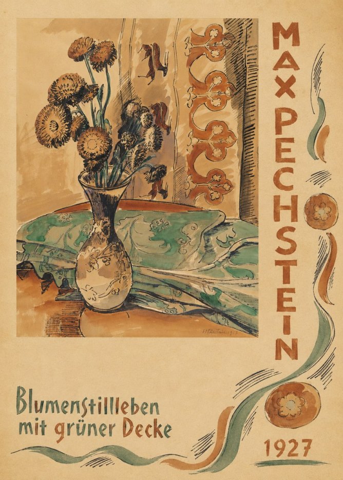 Max Pechstein Blumenstillleben Mit Grüner Decke No4 - Póster