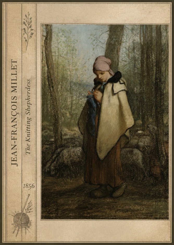 Jean-François Millet The Knitting Shepherdess · 1856 No3 - Póster