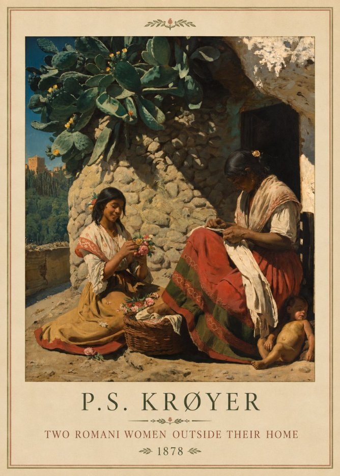 P.S. Krøyer Two Romani Women Outside Their Home No1 - Póster