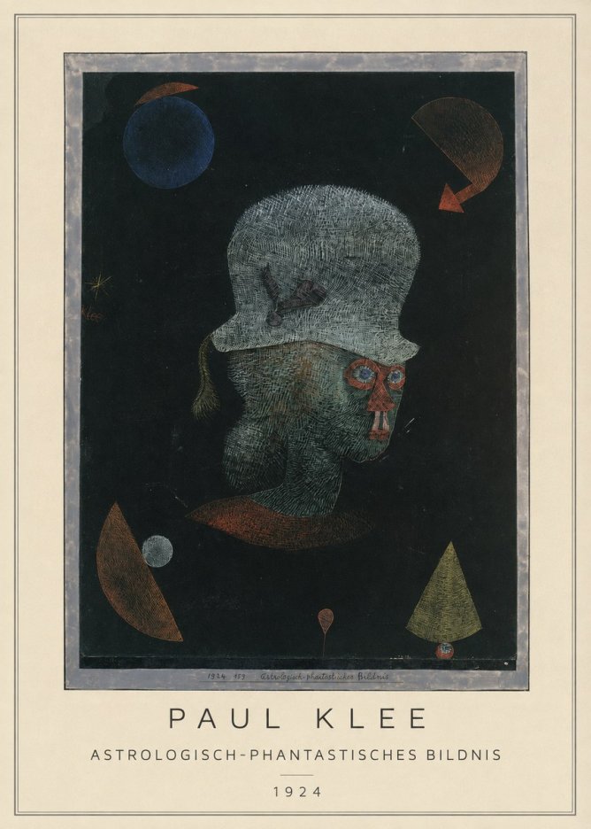 Paul Klee Astrologisch-phantastisches Bildnis No2 - Póster