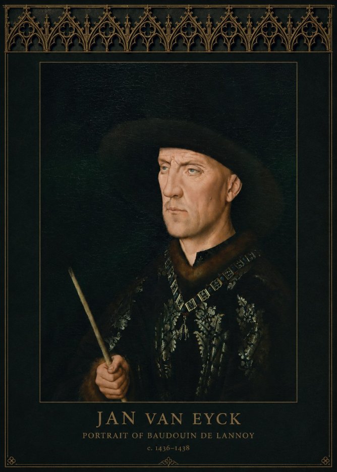 Jan van Eyck Portrait of Baudouin De Lannoy No4 - Póster