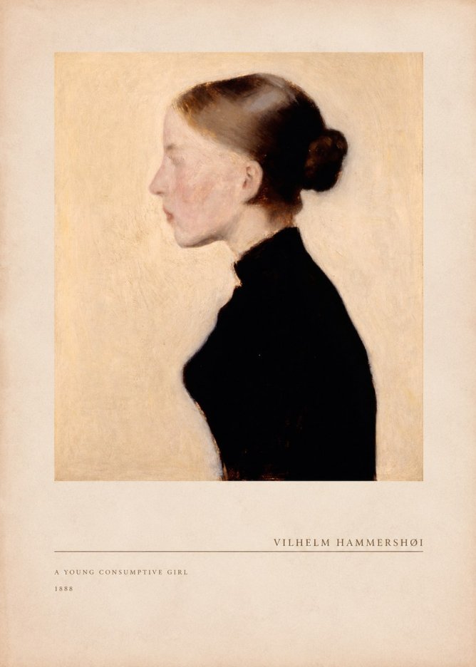 Vilhelm Hammershøi A Young Consumptive Girl No3 - Póster