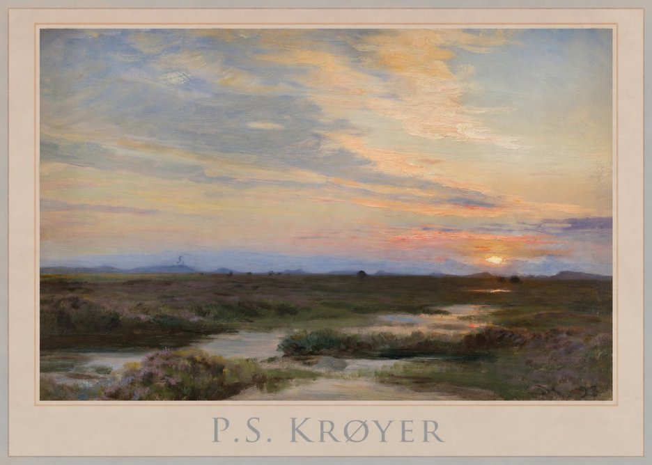 P.S. Krøyer Moorland with Sunset No1 - Póster