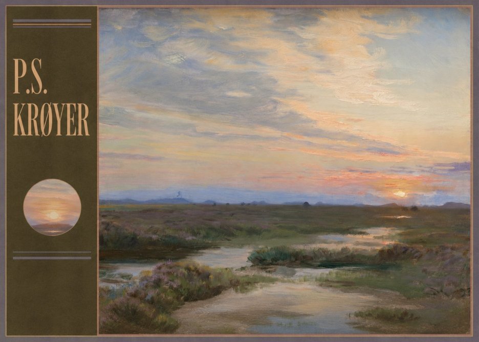 P.S. Krøyer Moorland with Sunset No4 - Póster