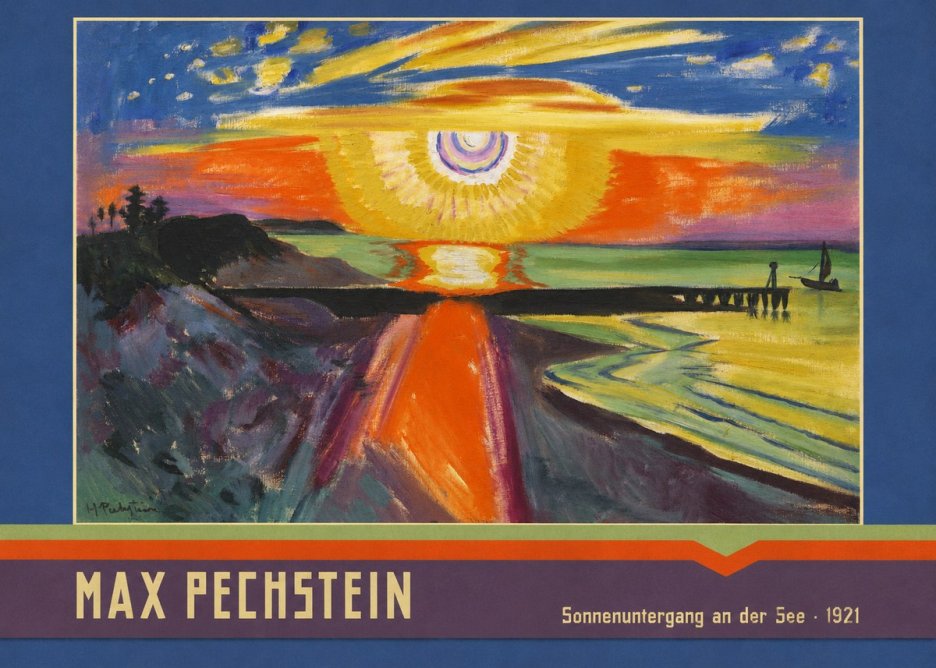 Max Pechstein Sonnenuntergang an Der See No5 - Póster