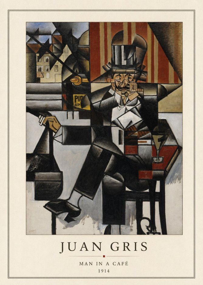 Juan Gris Man in a Café No3 - Póster