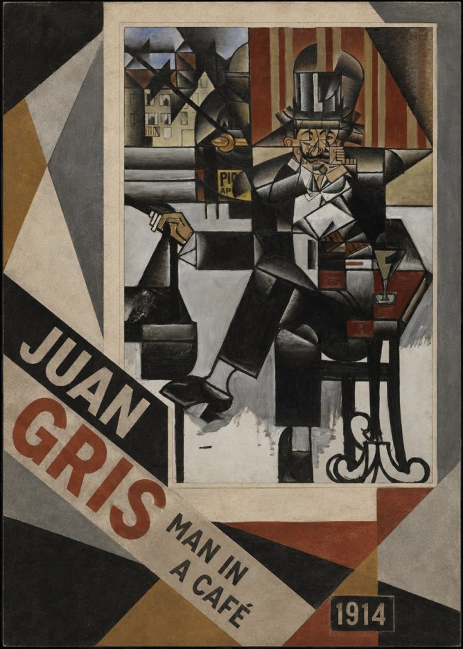 Juan Gris Man in a Café No4 - Póster