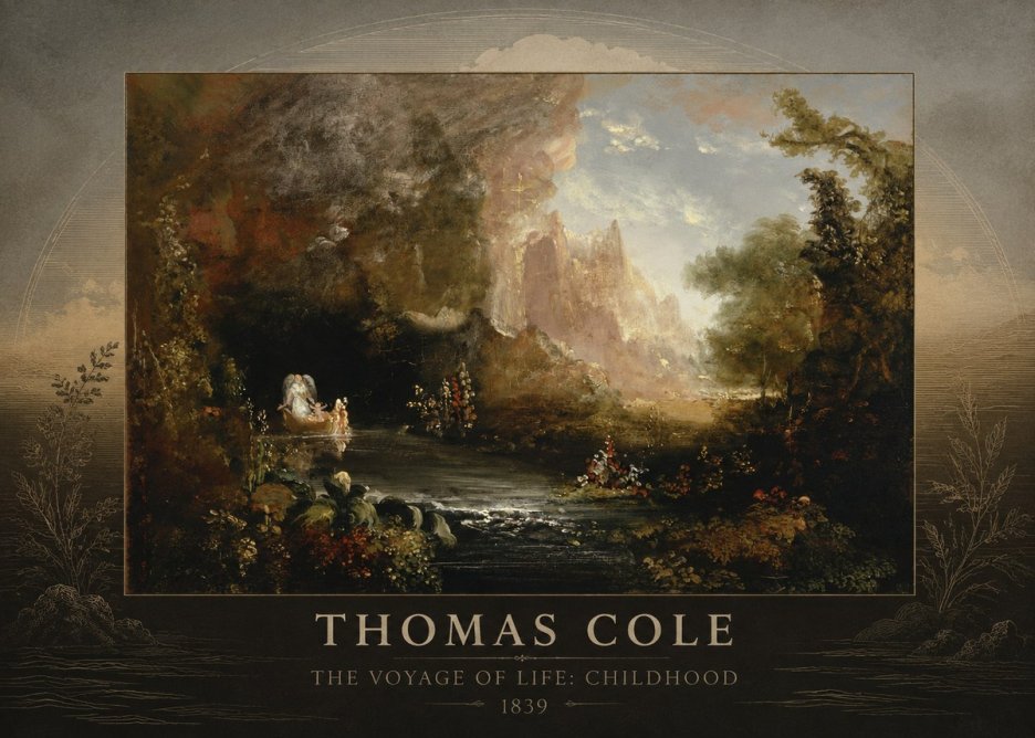Thomas Cole The Voyage of Life: Childhood II No2 - Póster