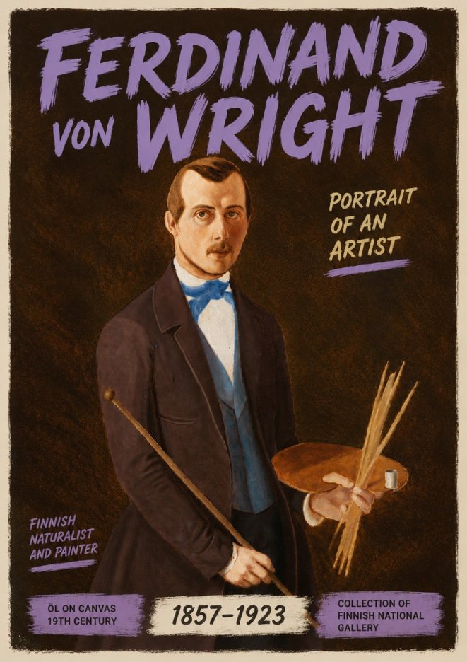 Ferdinand von Wright Portrait of an Artist No5 - Póster