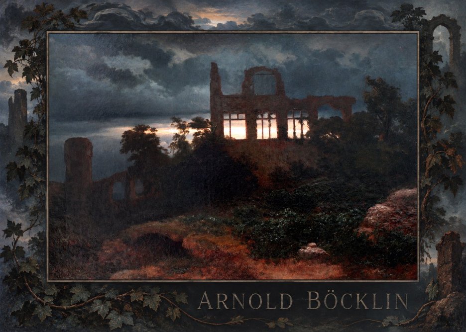Arnold Böcklin Ruined Castle No4 - Póster