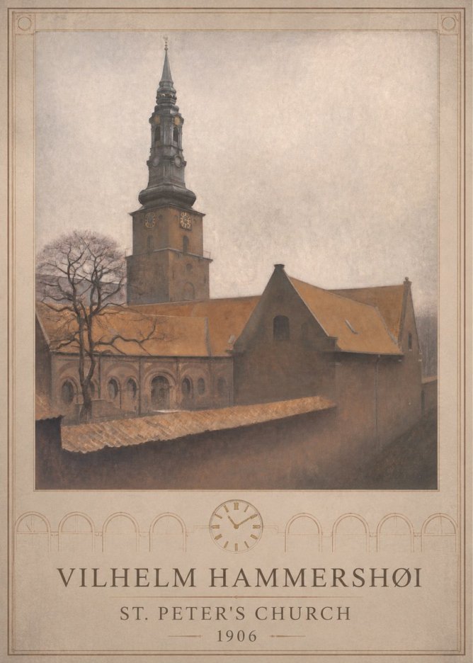 Vilhelm Hammershøi St. Peter's Church No6 - Póster