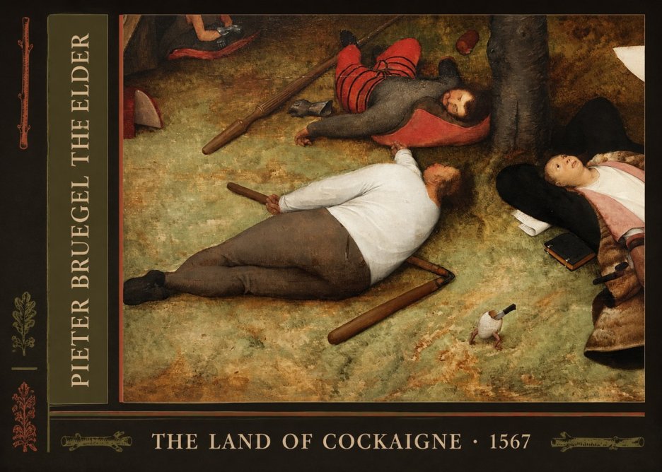 Pieter Bruegel The Land of Cockaigne I No2 - Póster