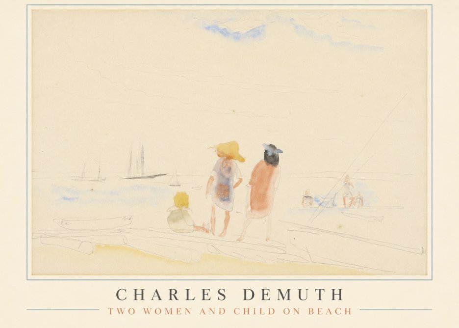 Charles Demuth Two Women and Child on Beach No1 - Póster