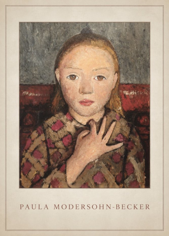 Paula Modersohn-Becker Girl in Checked Blouse No4 - Póster