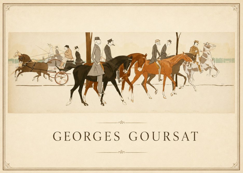 Georges Goursat Equestrian Promenade No1 - Póster
