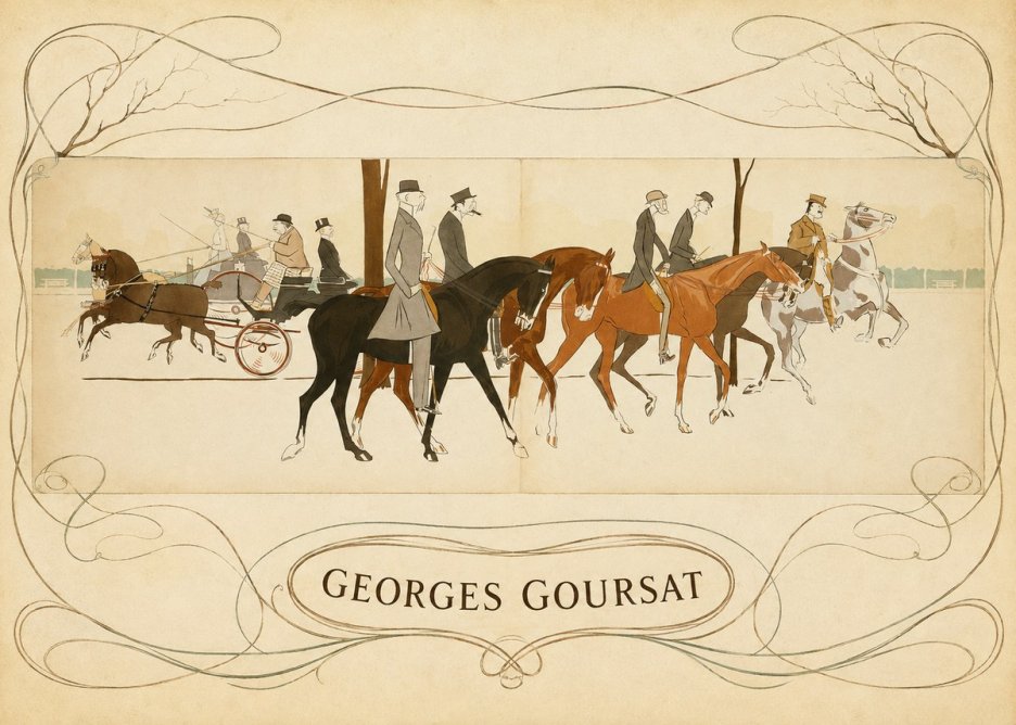 Georges Goursat Equestrian Promenade No5 - Póster