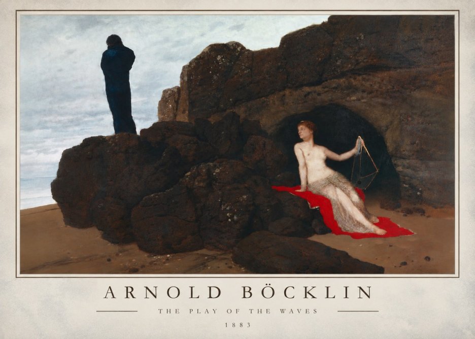 Arnold Böcklin The Play of the Waves No4 - Póster