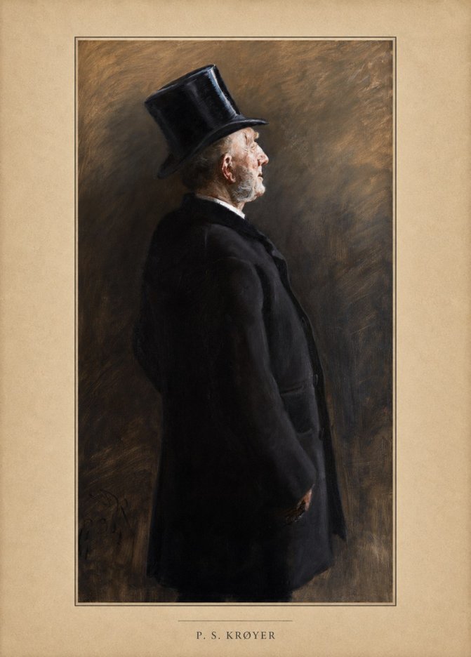 P.S. Krøyer Portrait of a Man in a Top Hat No4 - Póster