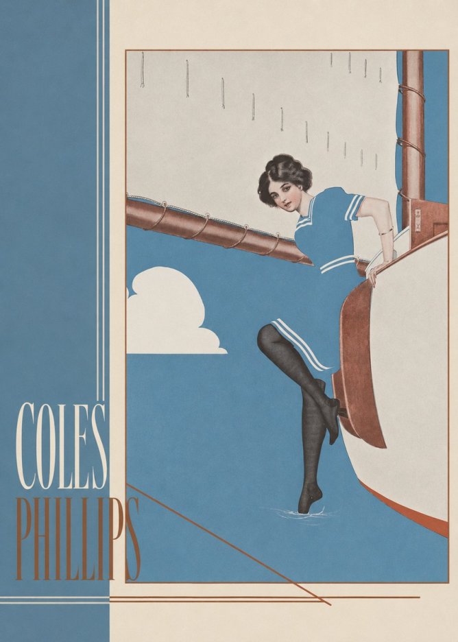 Coles Phillips Woman on a Yacht No2 - Póster
