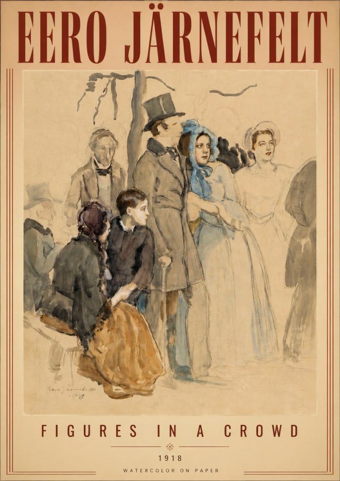 Eero Järnefelt Figures in a Crowd No4 - Póster