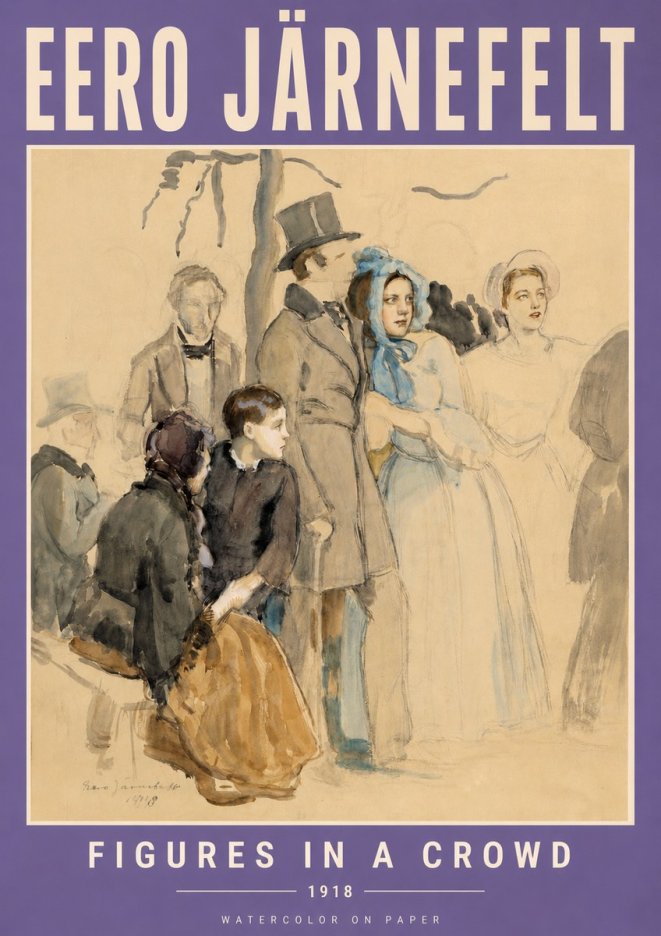 Eero Järnefelt Figures in a Crowd No5 - Póster