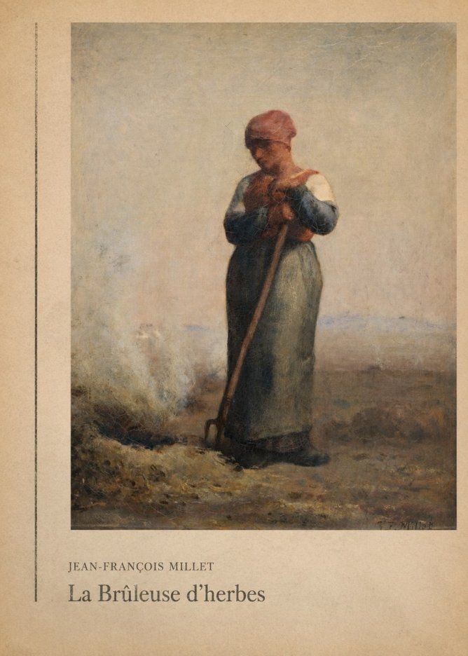Jean-François Millet La Brûleuse D'herbes No2 - Póster