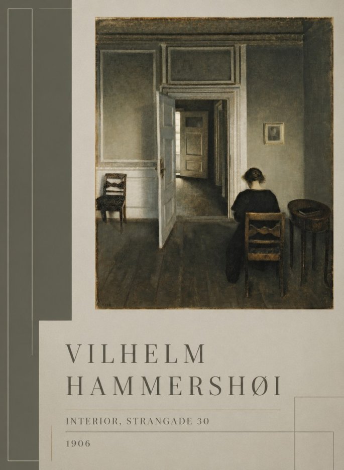Vilhelm Hammershøi Interior, Strandgade 30 II No2 - Póster