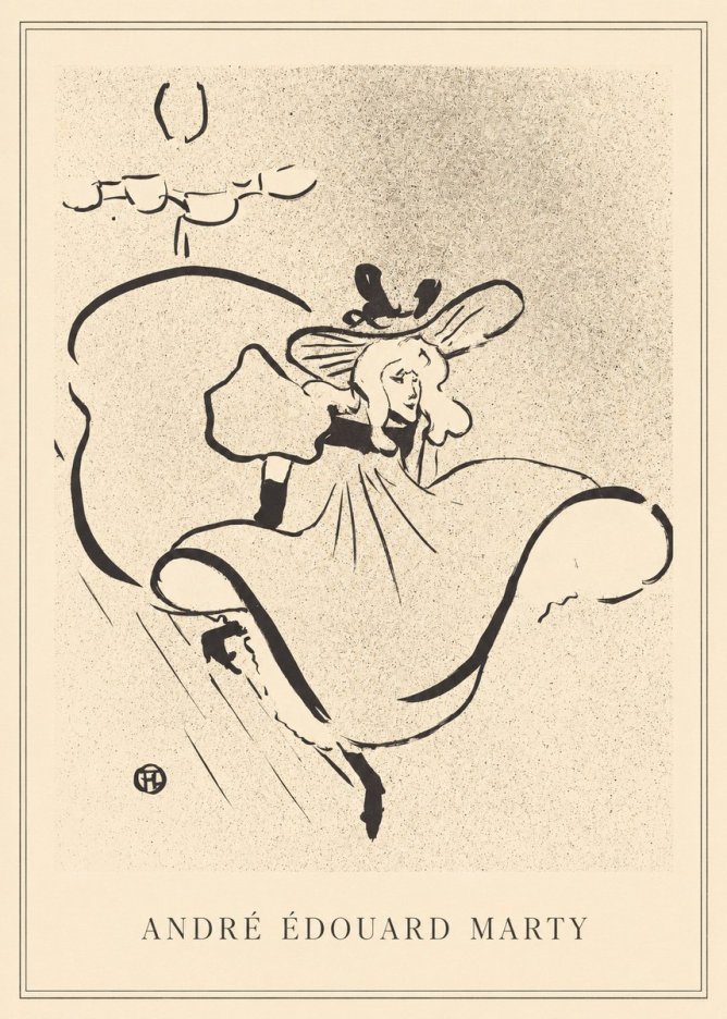 André Édouard Marty Elegant Woman with Hat No2 - Póster