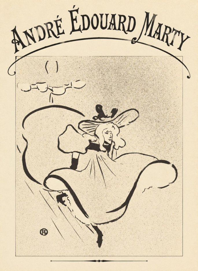 André Édouard Marty Elegant Woman with Hat No4 - Póster