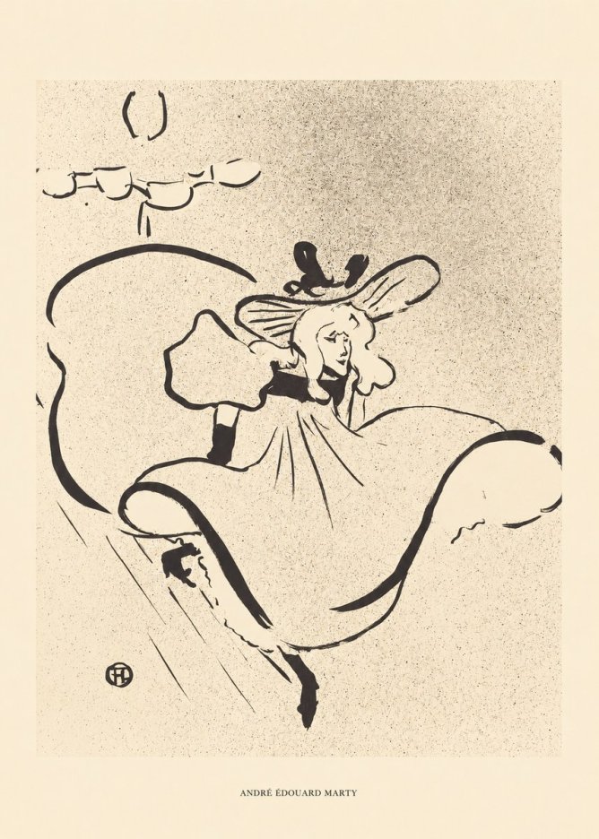 André Édouard Marty Elegant Woman with Hat No6 - Póster
