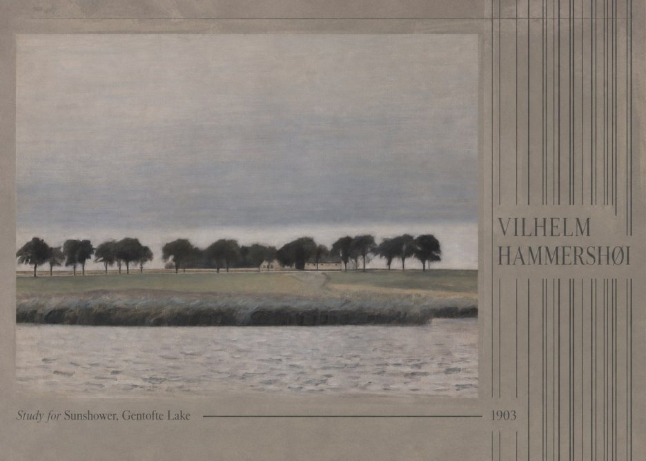 Vilhelm Hammershøi Study for Sunshower, Gentofte Lake No4 - Póster