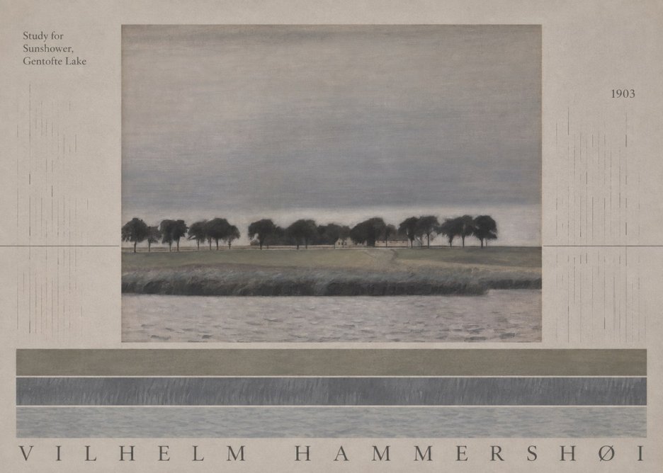 Vilhelm Hammershøi Study for Sunshower, Gentofte Lake No6 - Póster