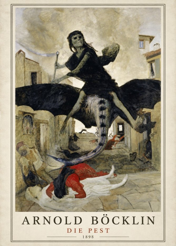 Arnold Böcklin Die Pest II No1 - Póster