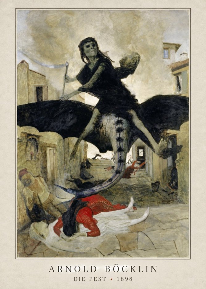 Arnold Böcklin Die Pest II No2 - Póster
