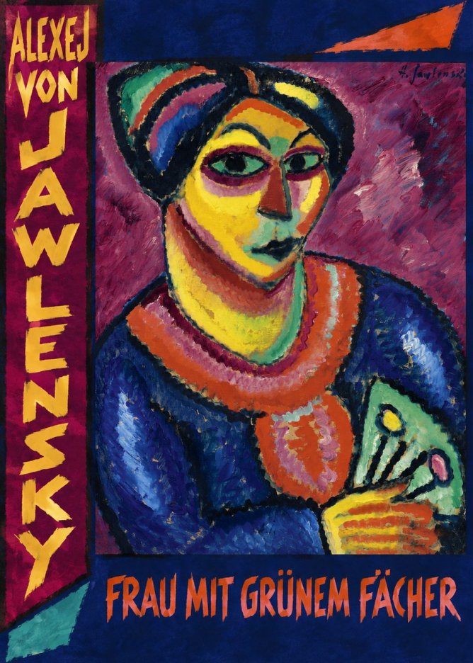 Alexej von Jawlensky Frau Mit Grünem Fächer No3 - Póster