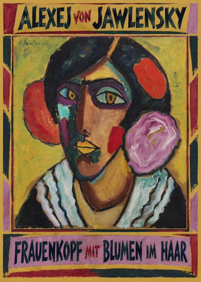 Alexej von Jawlensky Frauenkopf Mit Blumen Im Haar No1 - Póster